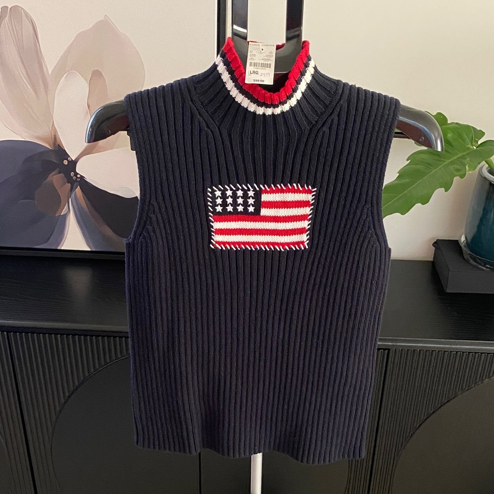 Vintage Casual Corner Navy and Red Sweater Vest - Picture 1 of 7